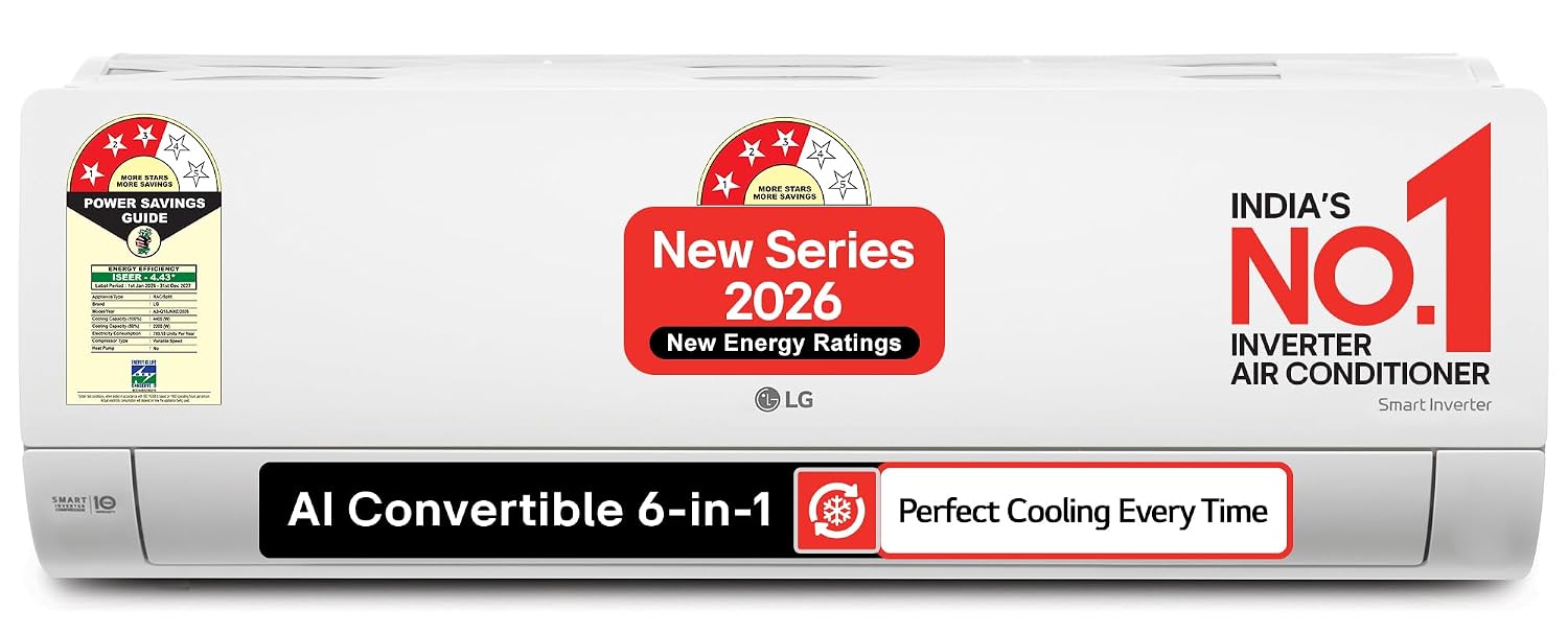 LG 2025 Model 1.5 Ton 3 Star Split AI Dual Inverter AI Convertible 6-in-1 with Faster Cooling and Energy Saving, VIRAAT Mode and Diet Mode Plus AC (US-Q18JNXE, White)