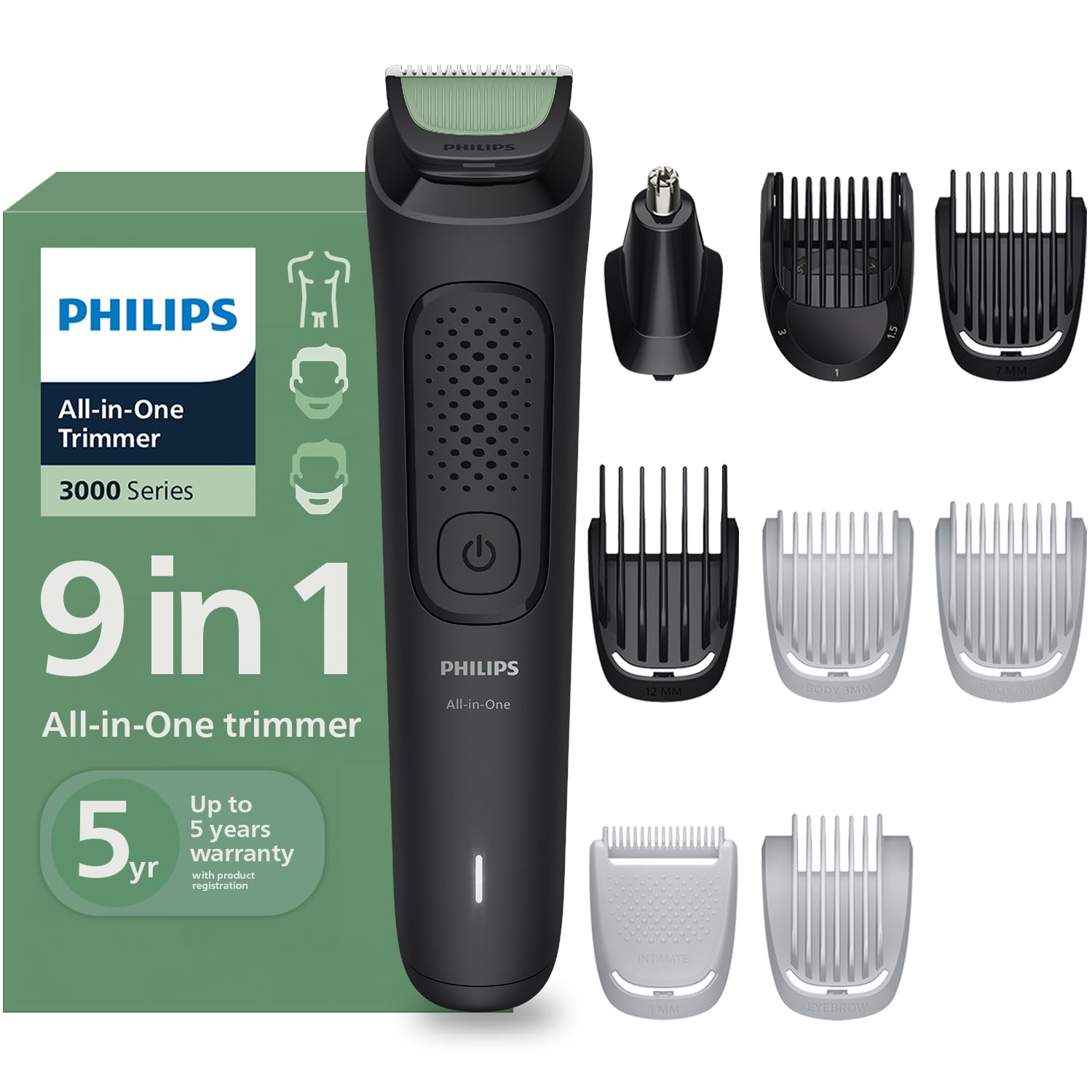 PHILIPS MG3911/15 Fully Waterproof Trimmer 60 min  Runtime 5 Length Settings (Grey)